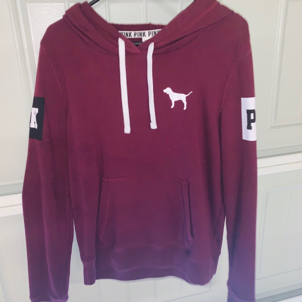 Long sleeve maroon hoodie from PINK